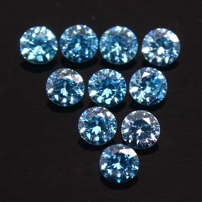 Awesome ! Fancy Color VS1 Brilliant Cut Blue Diamond 10 Pc Lot 2.40 mm Round