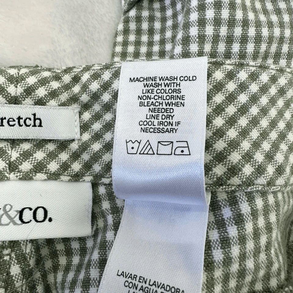 Pantalones Cortos Burmudas Para Mujer Liz & Co Talla 12 Verde Cuadros Guinga Cuadros Primavera Preppy Foto 4 de 4