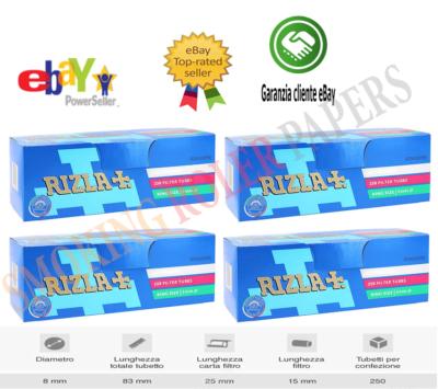 8 X Boxes Rizla Filter Tubes 8mm King Size 250 in Box Empty