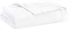 Egyptian Cotton Luxury Blanket White 90X90 Full/Queen Size Knit Premium Soft Coz