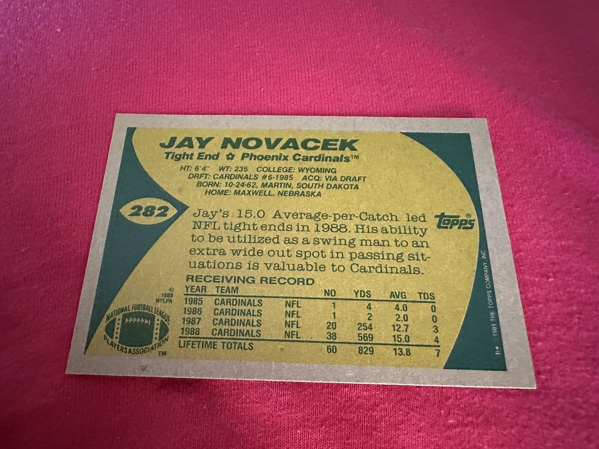 Jay Novacek Signed 1989 Topps Rookie Card #282 Dallas Cowboys