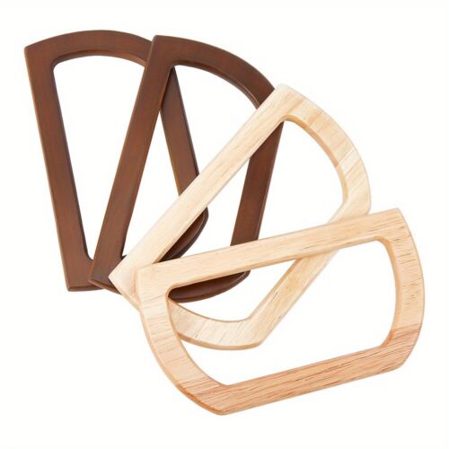 1Set 4pcs Wooden Bag Handles 2 Colors Wooden Purse Handles Replacement