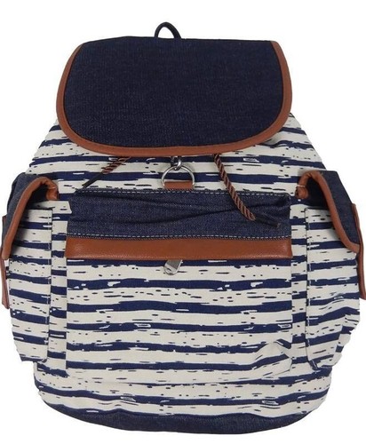 Vera Chic Backpack Blue Cream Girls Backpack Fashion Bag