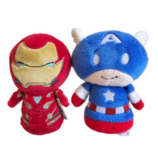 Hallmark Itty Bittys Lot of 2 Marvel Avengers Iron Man  Captain America Mini 4"