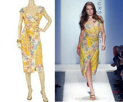 Diane Von Furstenberg Willow Yellow Floral Wrap Dress, size 2