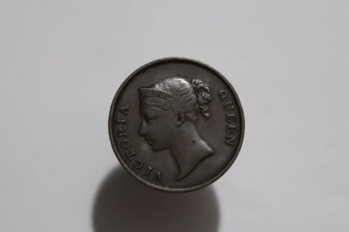 🧭 🇲🇾 ESTRECHOS ASENTAMIENTOS 1 CENTAVO 1845 VICTORIA B53 #Z6722 - Imagen 2 de 3