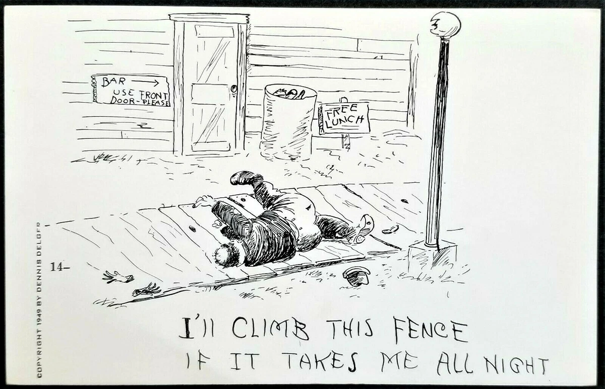 2 Drinking Comics: Dysfunctional Drunks. B&W. Signed Artist Dennis Delger.