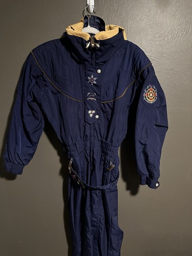 Vintage Retro Obermeyer Anna Womens Embroidered Fair Isle Ski Suit Size 8 Snow - Picture 2 of 9