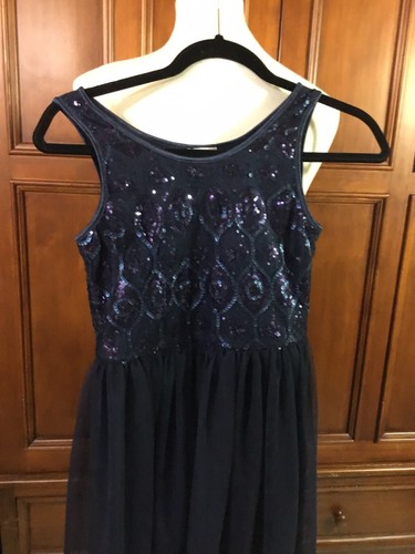 Cat & Jack Girls Size Large Dark Blue Sleeveless Sequin Bodice Tulle Skirt Lknw - Picture 12 of 14