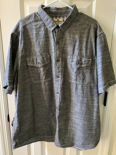 WOOLRICH Hemd grau Größe XXL Kurzarm Knopfleiste doppelte Taschen - Bild 1 von 7