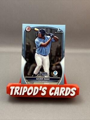 2023 Bowman 1st Edition Xavier Issac Sky Blue Foil #BPPF-145 Tampa Bay Rays