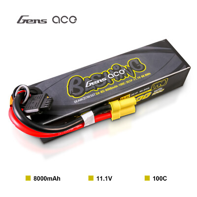 Gens Ace G-Tech Bashing Pro 8000mAh11.1V 100C 3S Lipo Battery EC5 For Arrma Car