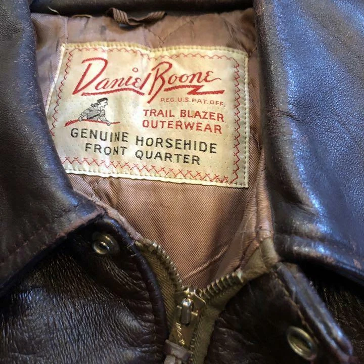 Daniel Boone A-2 Horsehide Leather Blouson Jacket men Vintage 40-50's from JP - Image 3 of 4