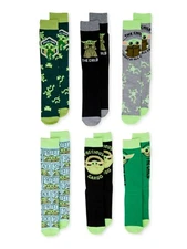 Mens BioWorld Star Wars The Mandalorian The Child Crew Socks 6-Pair Pack Sz 8-12