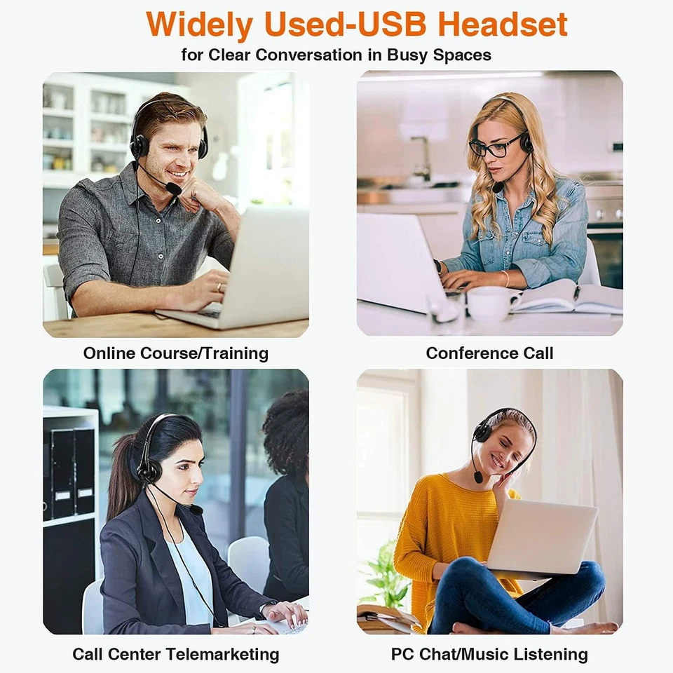 CUFFIE USB CANCELLAZIONE DEL RUMORE ATOPOLER PER PC LAPTOP CON MICROFONO - Immagine 3 di 4