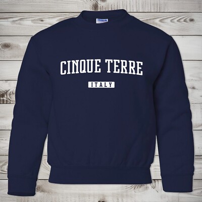 Cinque Terre Kids Sweatshirt | Cinque Terre Italy Youth Crewneck Sweatshirt