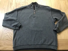 Tommy Bahama Pullover Mens Size XL Gray Reversible Quarter Zip