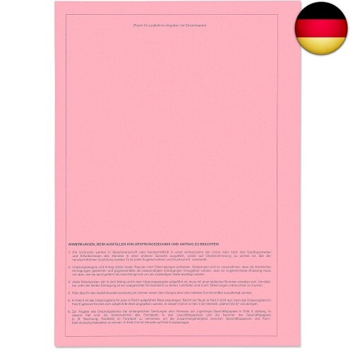 mashpaper Ursprungszeugnis Formular Vordruck 50 Stück für Laser- und I - Bild 4 von 9