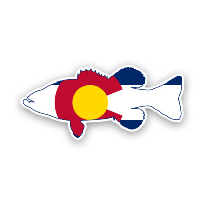 Colorado Bass Flag Sticker Decal - Weatherproof - sport fish fish co