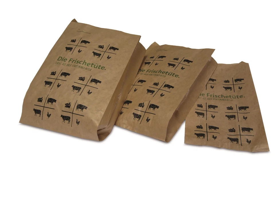 REGINA SUPERFRISCH Metzgerfaltenbeutel Papiertüte "Die Frischetüte" - braun - in versch. Größen NEU