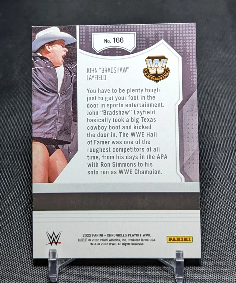John Bradshaw Layfield Playoff LEGENDS 2022 Panini Chronicles WWE Card #166 - Image 2 of 2