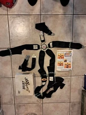 Deist Safety Black 5 Point Cam Lock Harness Wrap Around SFI 16.1. +