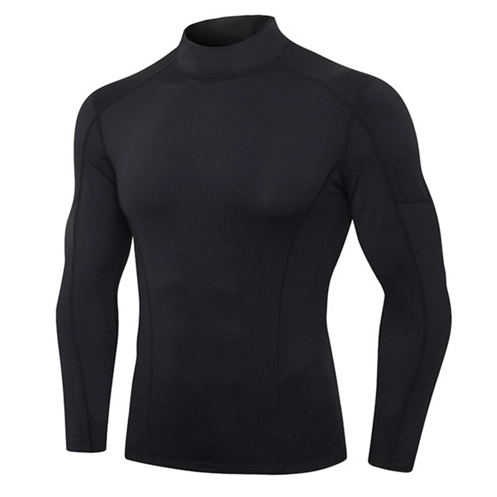Mens Shirt Compression Long Sleeve Quick Dry Sport Running Tight Fitness T-Shirt