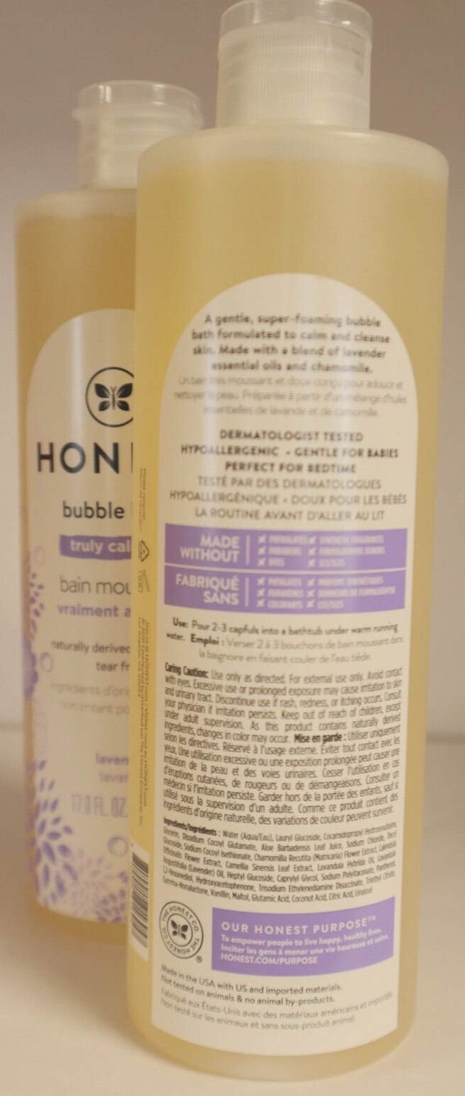 2 X HONEST The Honest Company Bubble Bath, Truly Calming Lavender