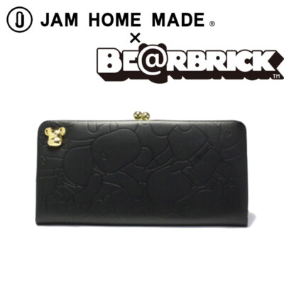 BE@RBRICK GAMAGUCHI WALLET L Bearbrick purse case goods Black JAM HOME MADE