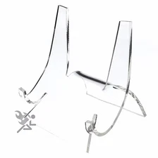 Clear Acrylic Easel Display Stands for 6" to 9" Plates (4" High) Qty: 3