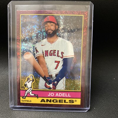 2025 Topps Heritage #434 High Number Jo Adell Burgundy Sparkle SP