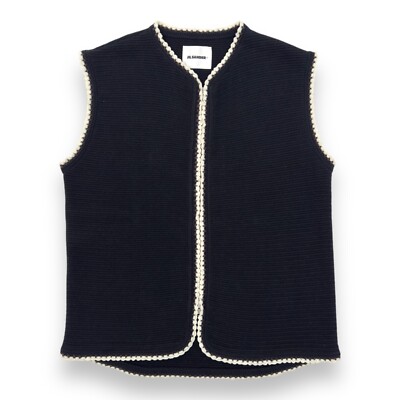 JIL SANDER PLUS RECYCELTE STRICKWESTE SCHWARZ 52 / XL UVP 1.495 