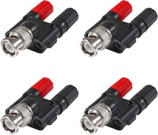 4Pcs BNC Male Plug to 2X 4Mm Dual Banana Female Connector BNC Banana