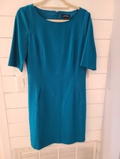 Tahari Arthur S Levine Dress Womens Size  Green Sheath Half Sleeve Career Office