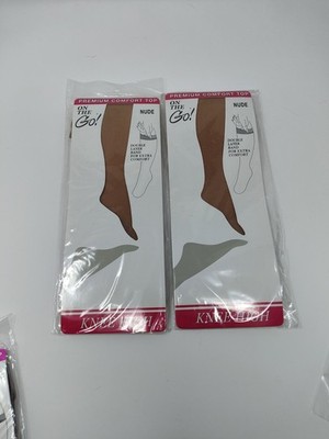 On The Go! Comfort Top Knee Highs Pantyhose  Nude 8.5-11  NEW
