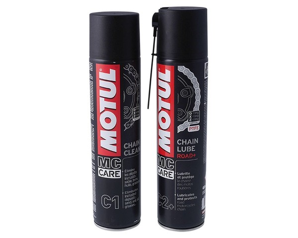 Kettenreiniger Set Motul C1 Chain Clean 400 Ml / C2+ Chain L Roller Motorrad-image