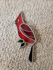 Vintage Stain Glass Red Cardinal