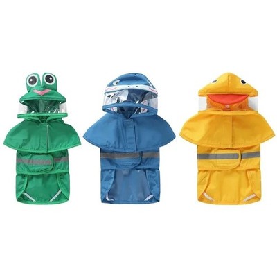 1x Adjustable Dog Rain Jacket with Transparent Hood Waterproof Pet Raincoat Gear