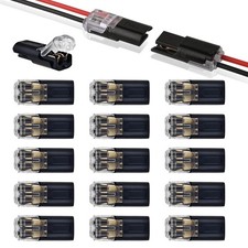 25 PCS Double-Wire Plug-in Connector, Pluggable 2 Pin 2 Way Led Strip Lights ...