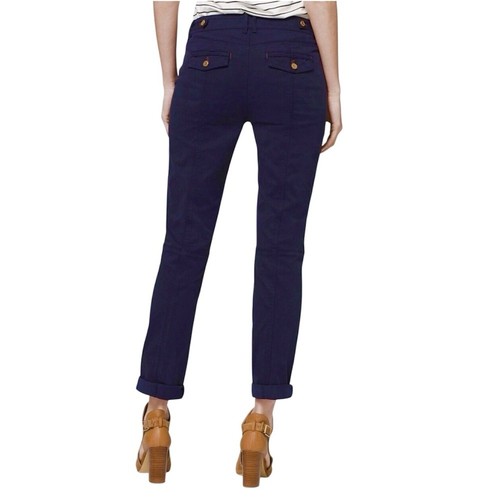 White House Black Market Size 10 'The Straight Crop' Pants Navy Stretch - Picture 2 of 15
