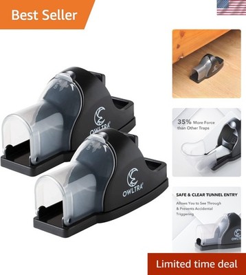 2-Pack Black Tunnel Snap Mouse Trap - Humane & Safe Instant Kill Solution