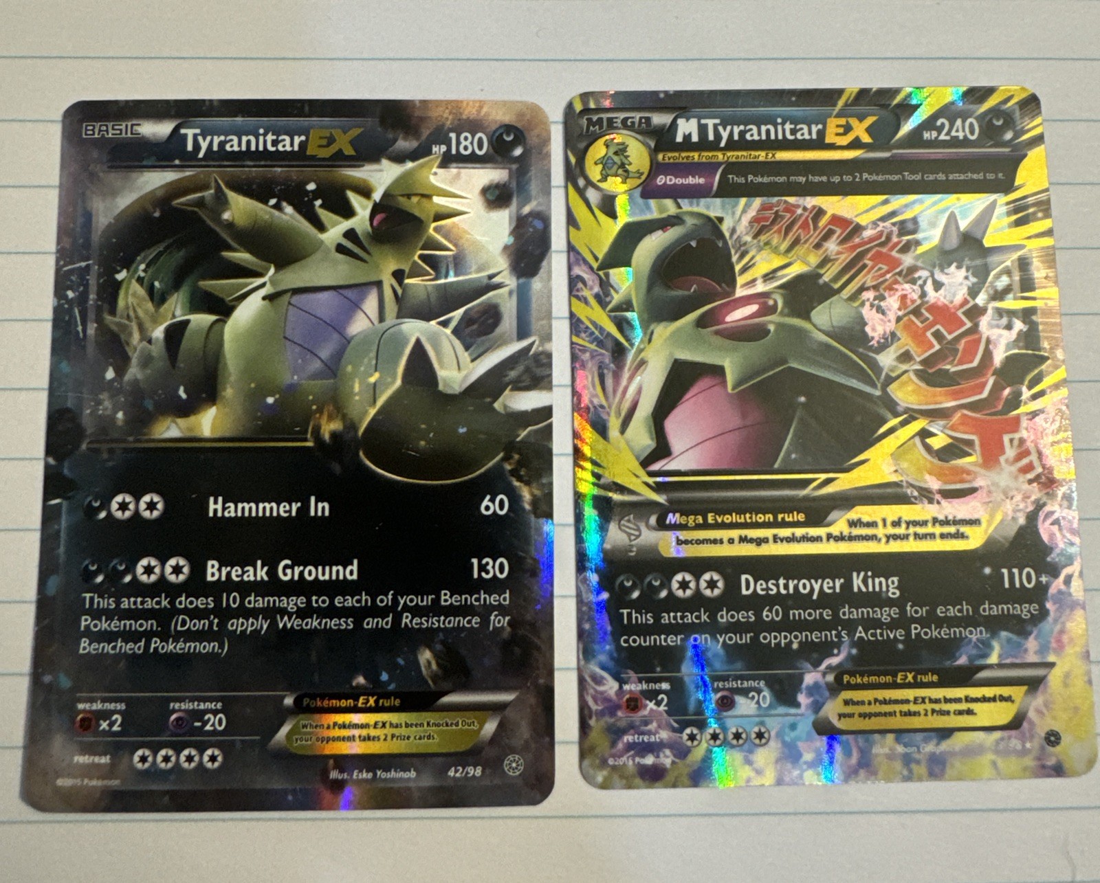 Ancient Origins Tyranitar Lot: Mega Tyranitar EX 43/98 & Tyranitar EX 42/98