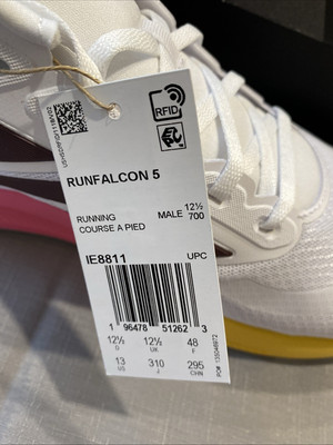 Size 13 - Adidas Runfalcon 5 White Lucid Pink for sale  display picture 3