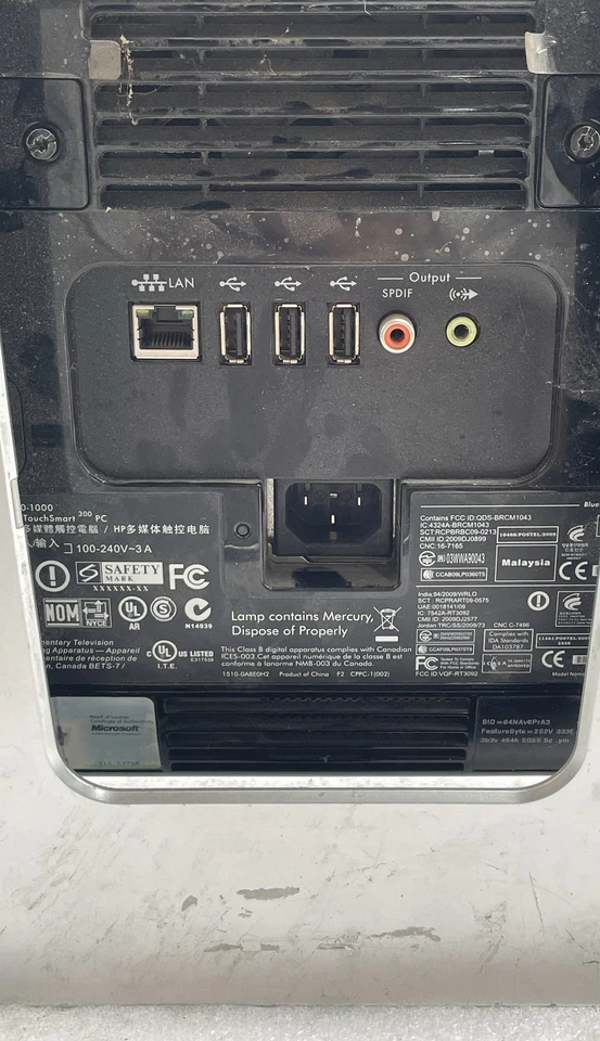 HP TouchSmart 300 All-in-One Desktop 20" Athlon II 2.7GHz PC No HDD - Image 4 of 4