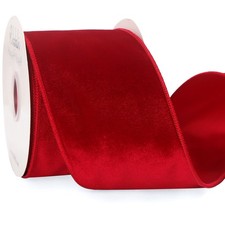 Red Velvet Wired Ribbon 4 Inch x 10 Yards Christmas Gift Wrapping Craft Wreath