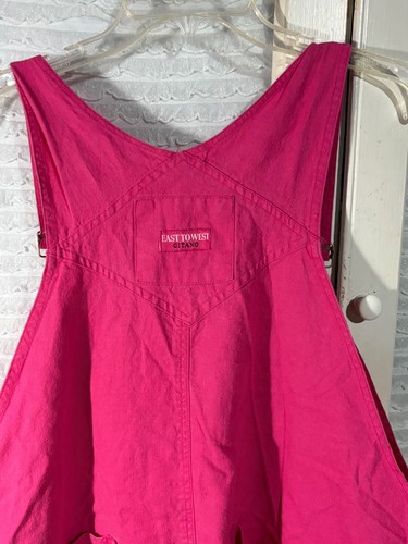 Gitano Vintage 90s Hot Pink Overall Shorts - Carpenter, Y2K, SIZE 38 GVC - Picture 7 of 8