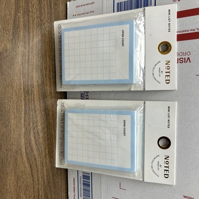 2- Post-it Sports Court Grid Line Sticky Notes 3x4 Blue 100 Sheets