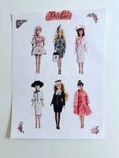 Brand New Barbie Dolls 6.5 by 9 Sticker Sheet...