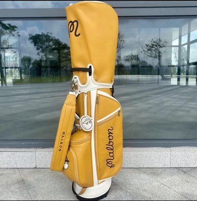 MALBON GOLF Caddy Bag Stand Type Yellow Synthetic Leather / 5-way