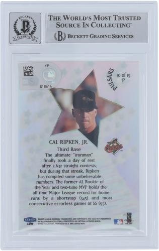 Tarjeta firmada por Cal Ripken Jr. Orioles 1999 Fleer Brilliants Shining Stars 10 BAS 10 - Imagen 2 de 3